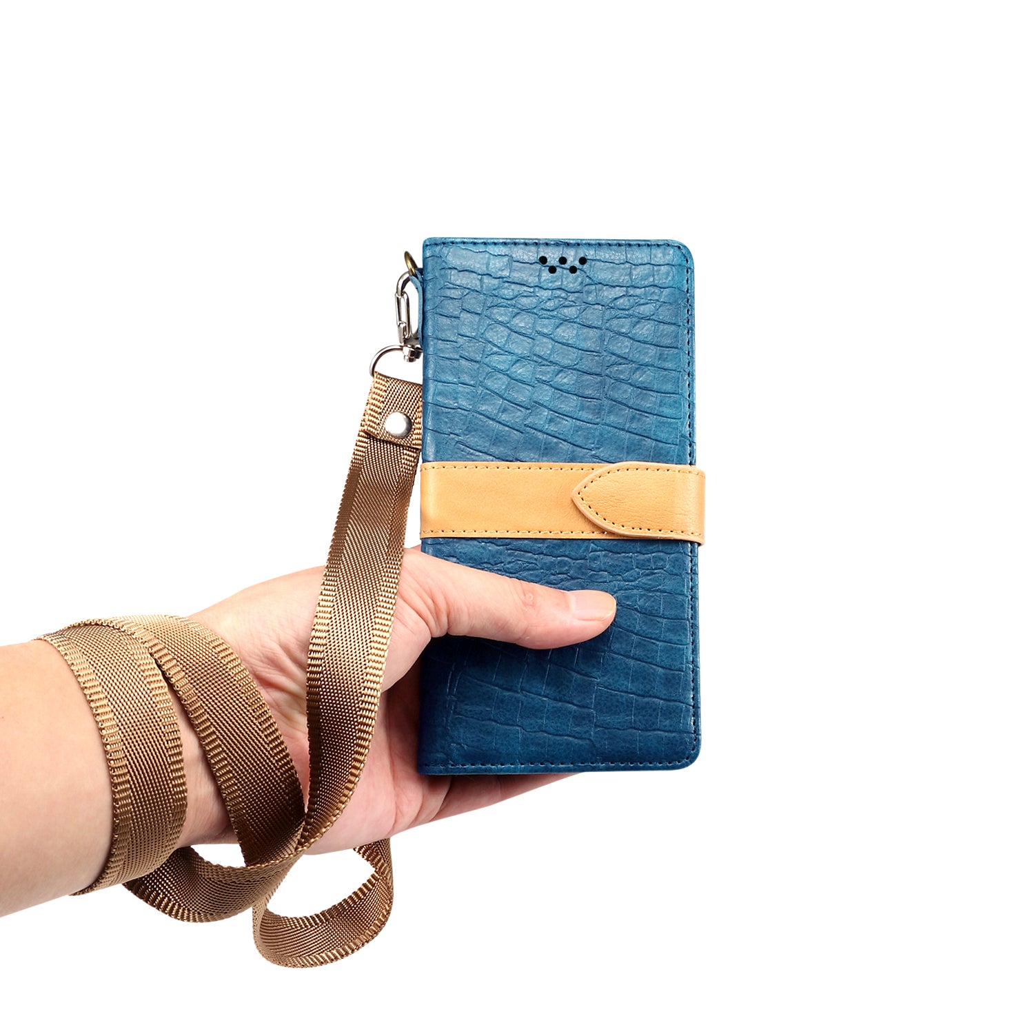 Crocodile Skin Leather Wallet Case for Samsung Galaxy S20 Ultra - Blue