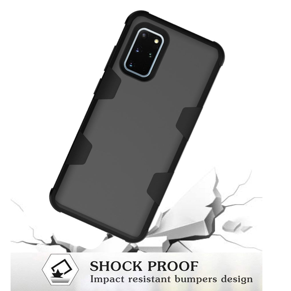 Anti-dust Shock-proof Silicone + PC Shell for Samsung Galaxy S20 4G/S20 5G - All Black