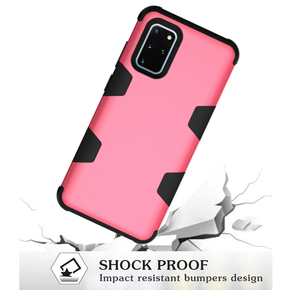 Anti-dust Shock-proof Silicone + PC Shell for Samsung Galaxy S20 4G/S20 5G - Black / Red