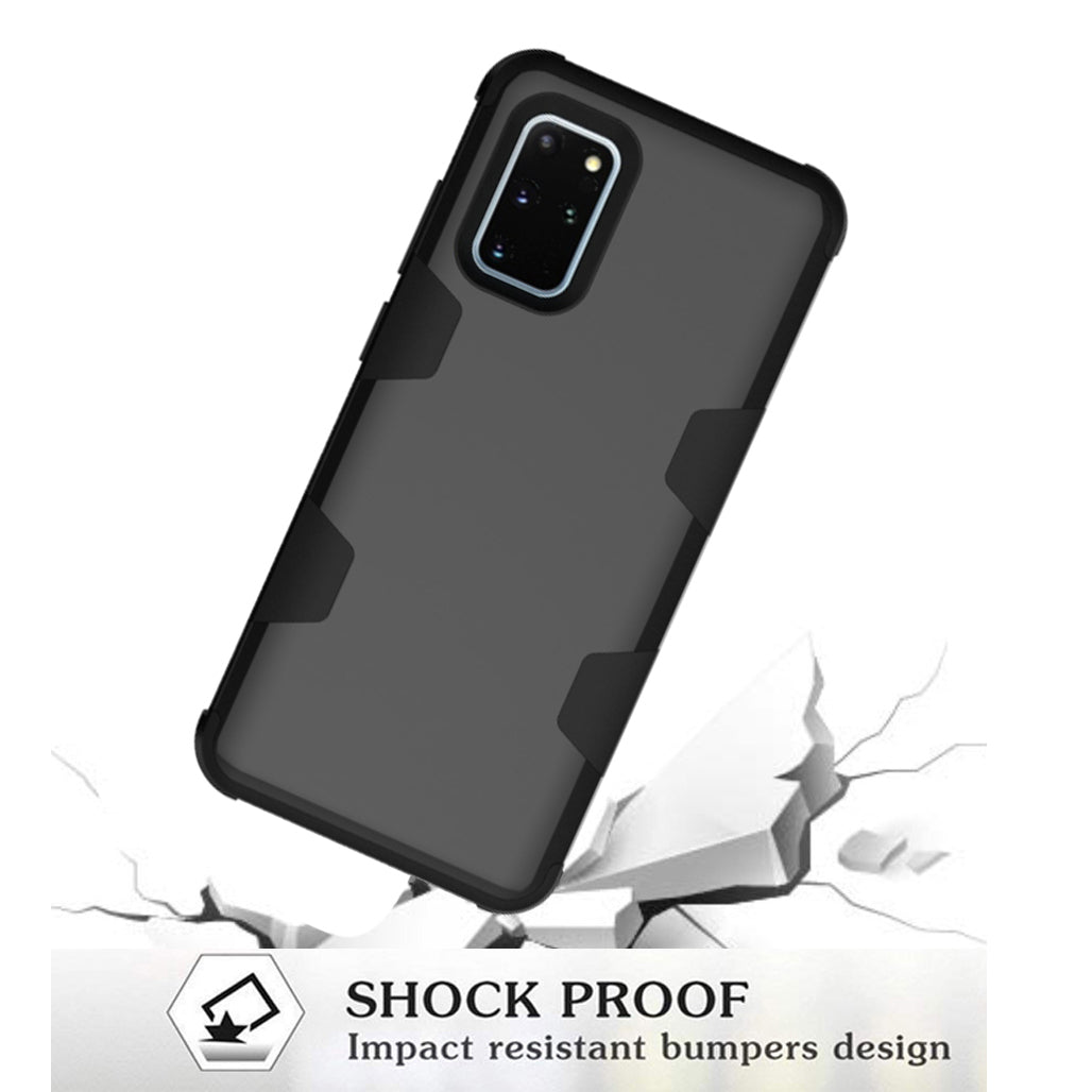 Special Silicone + PC Combo Back Case for Samsung Galaxy S20 Plus - All Black