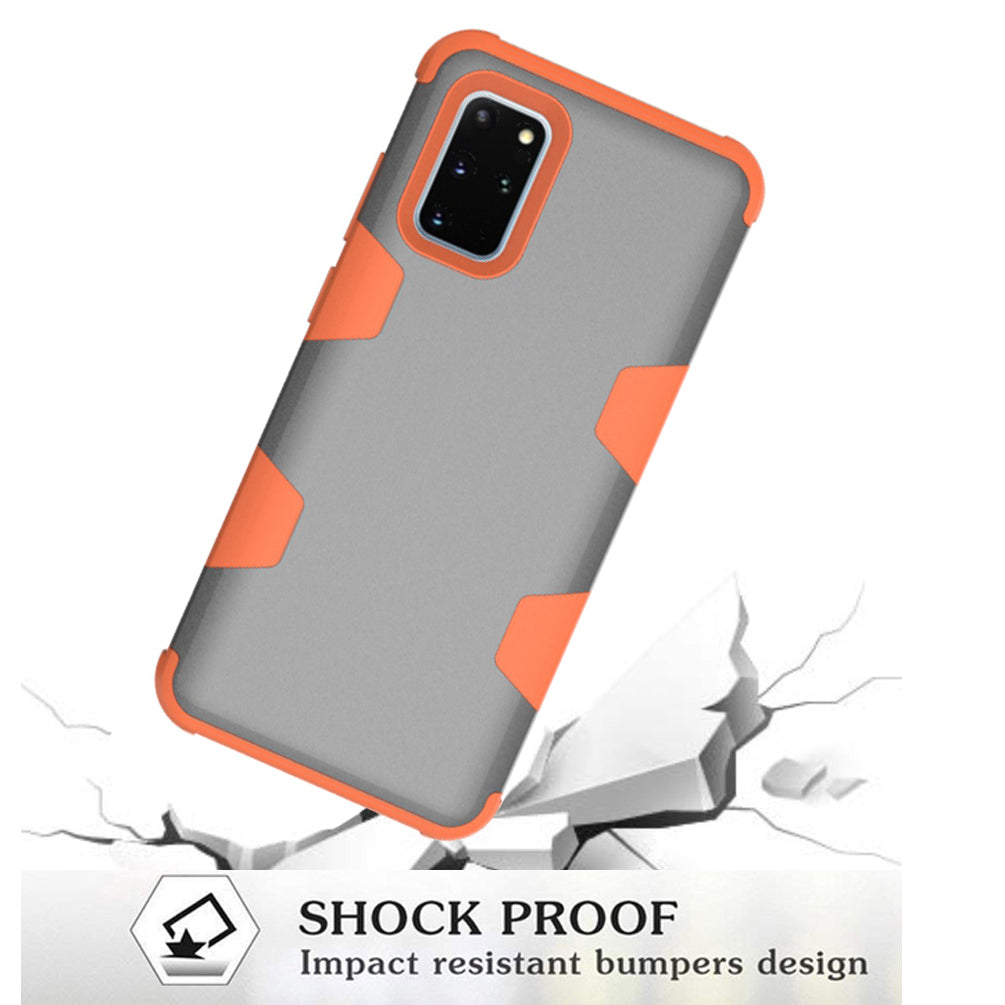 Special Silicone + PC Combo Back Case for Samsung Galaxy S20 Plus - Orange / Grey