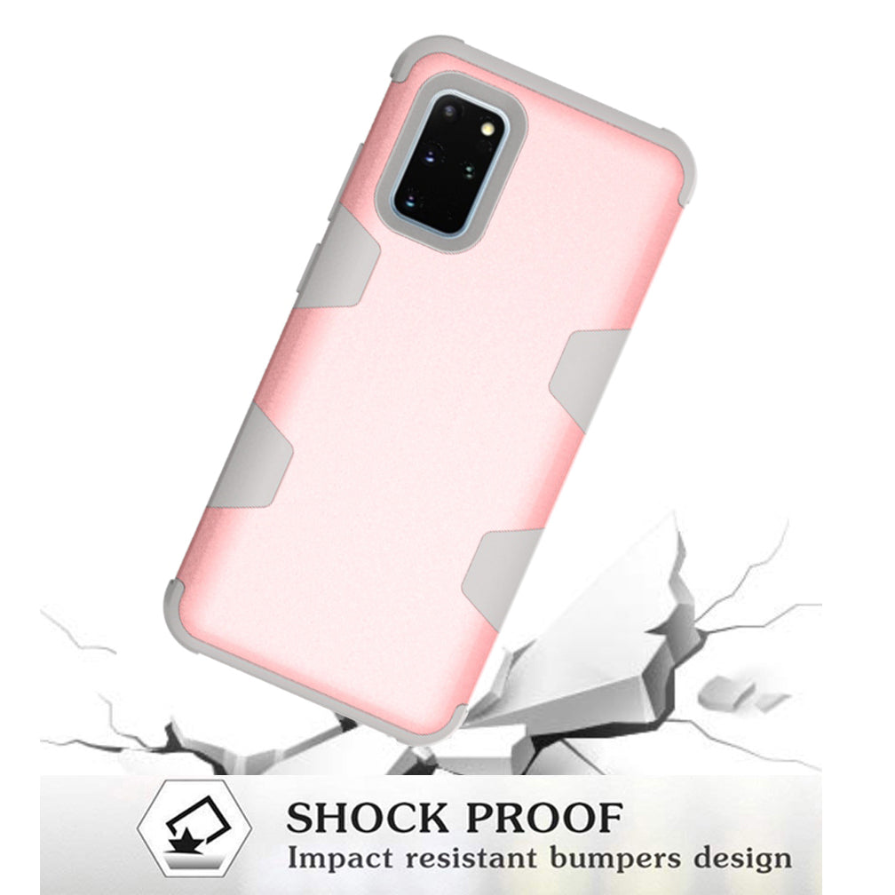 Special Silicone + PC Combo Back Case for Samsung Galaxy S20 Plus - Grey / Rose Gold