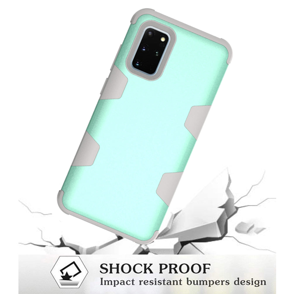 Special Silicone + PC Combo Back Case for Samsung Galaxy S20 Plus - Grey / Cyan