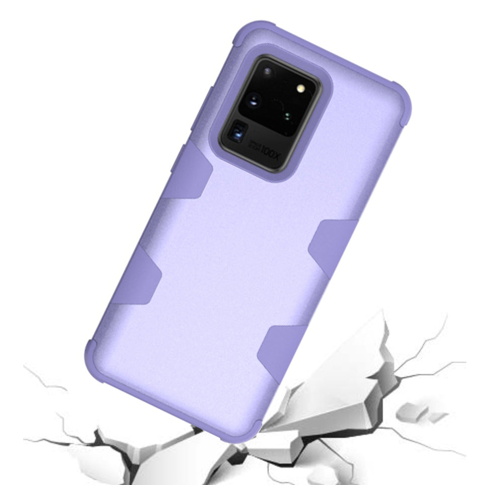 Anti-dust Silicone + PC Combo Cell Phone Case for Samsung Galaxy S20 Ultra - Purple