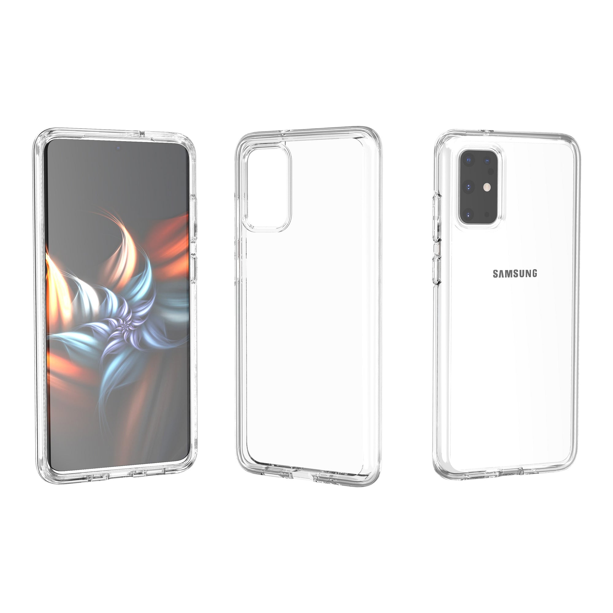 Transparent PC + TPU Phone Shell Case for Samsung Galaxy S20 Plus/S20 Plus 5G - Transparent