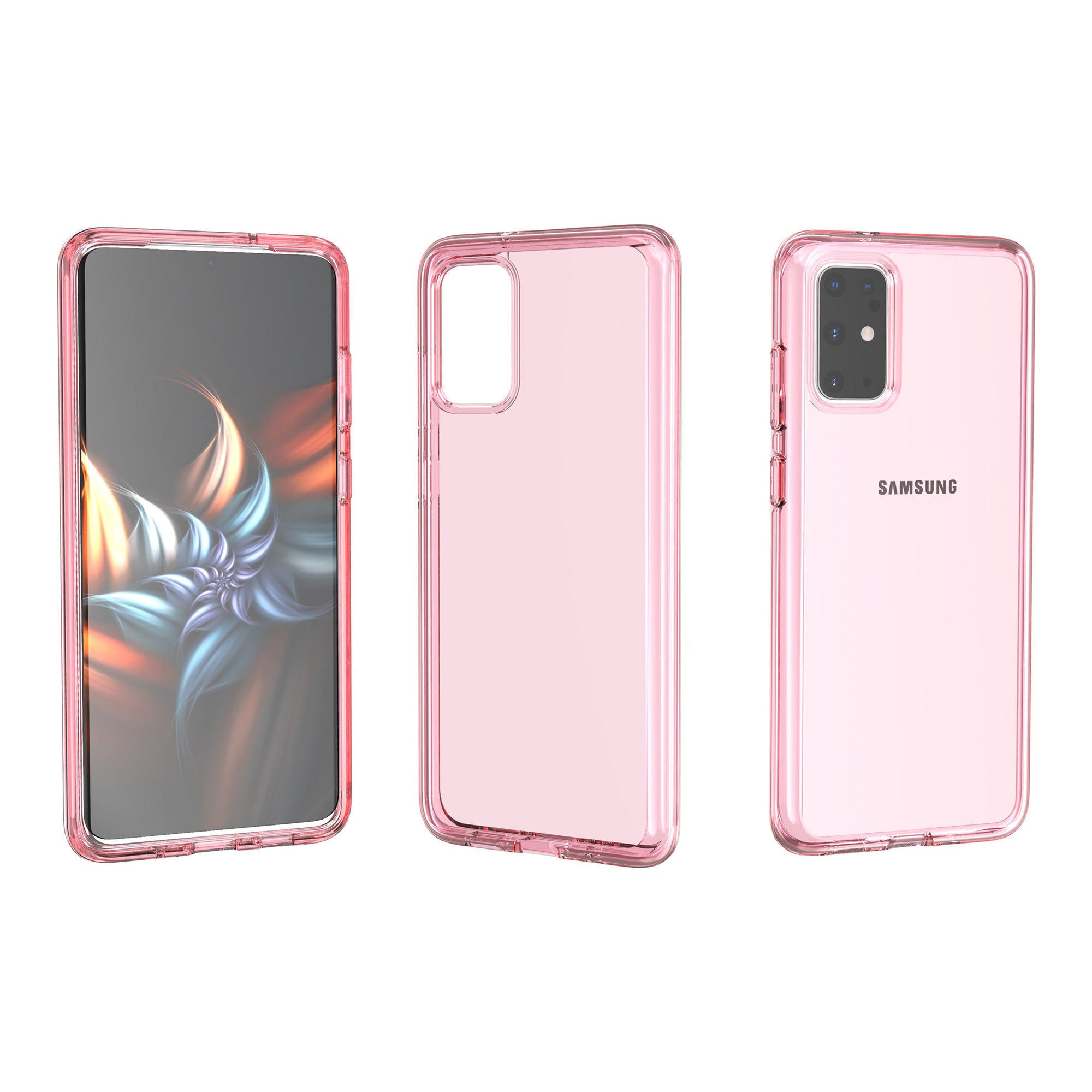 Transparent PC + TPU Phone Shell Case for Samsung Galaxy S20 Plus/S20 Plus 5G - Pink