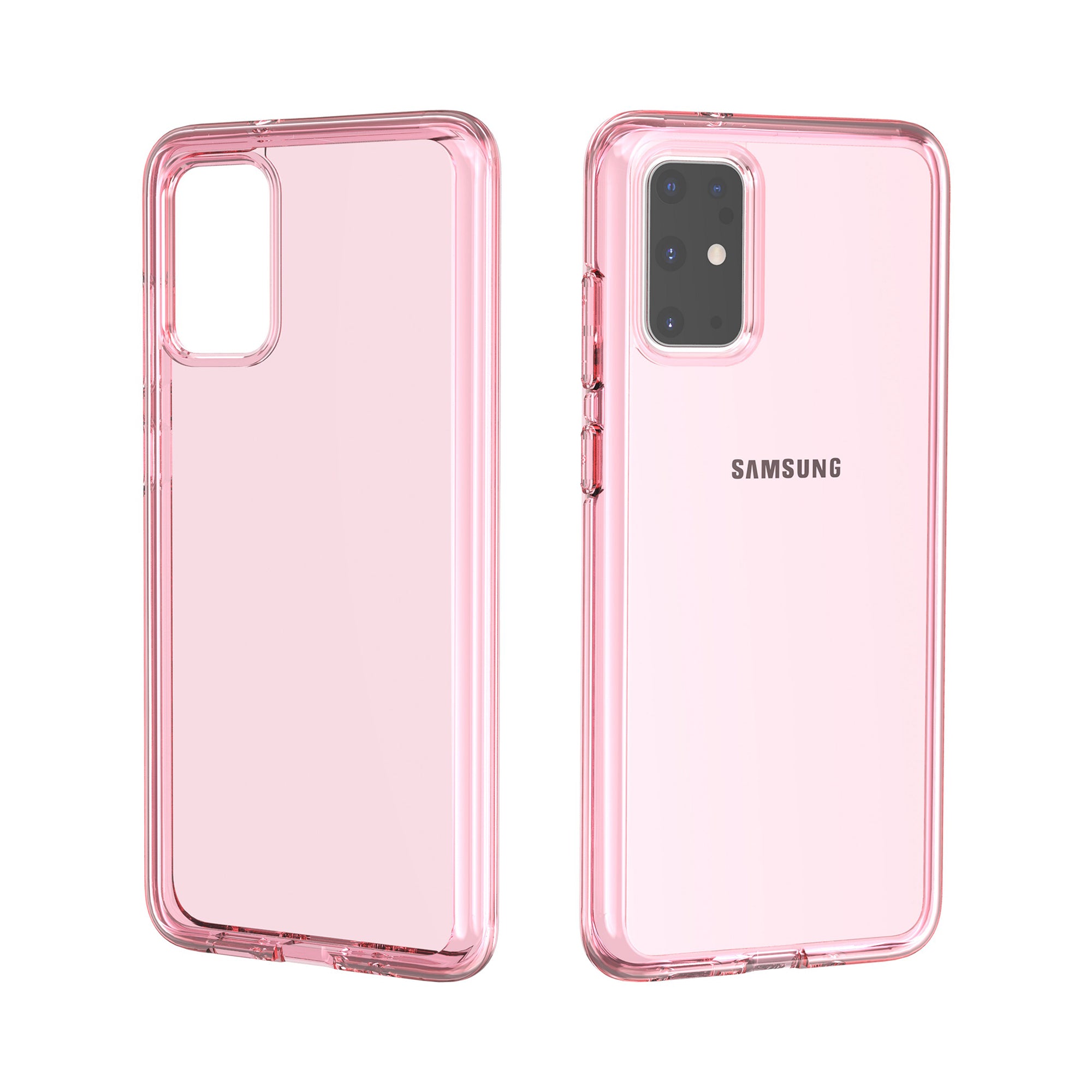 Transparent PC + TPU Phone Shell Case for Samsung Galaxy S20 Plus/S20 Plus 5G - Pink