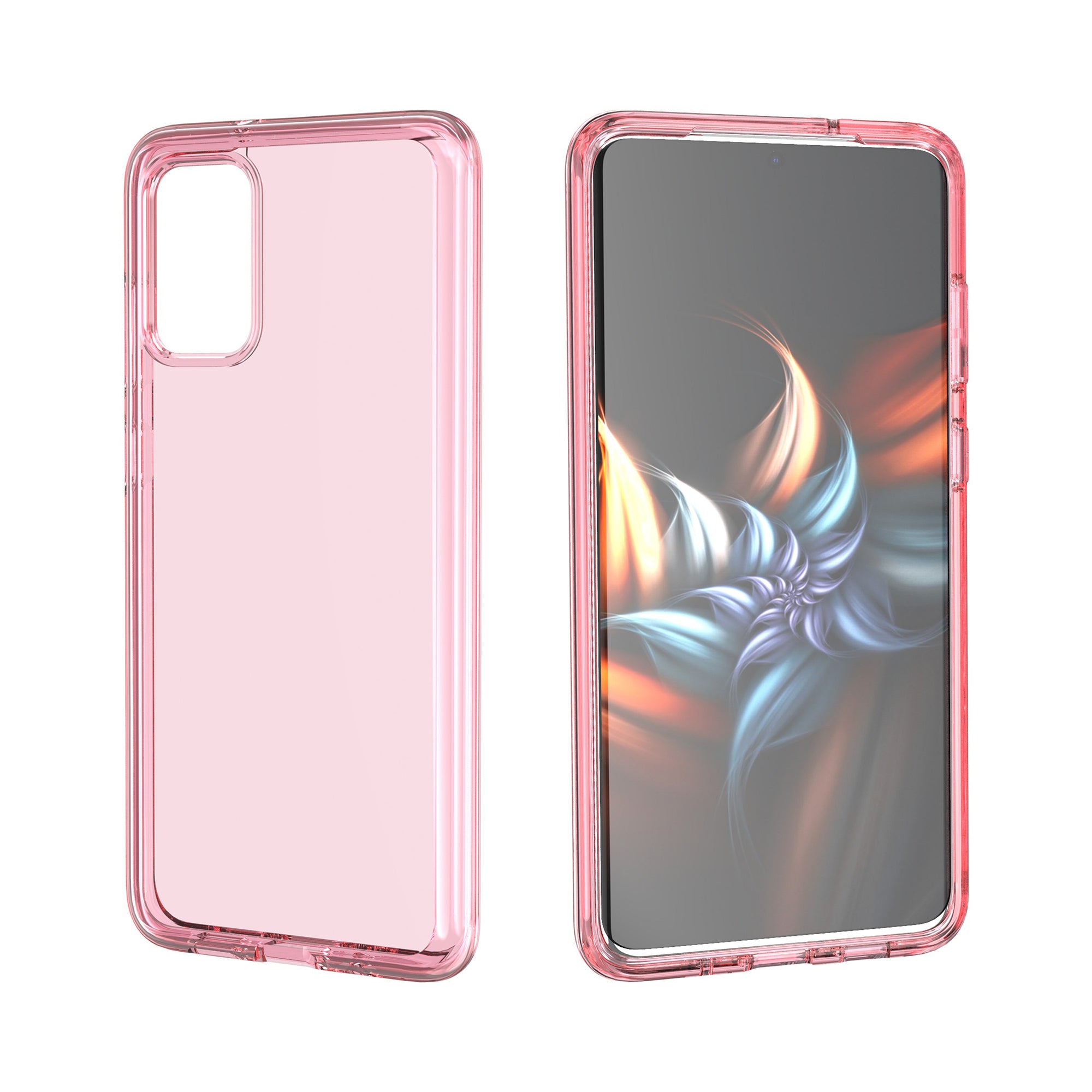 Transparent PC + TPU Phone Shell Case for Samsung Galaxy S20 Plus/S20 Plus 5G - Pink