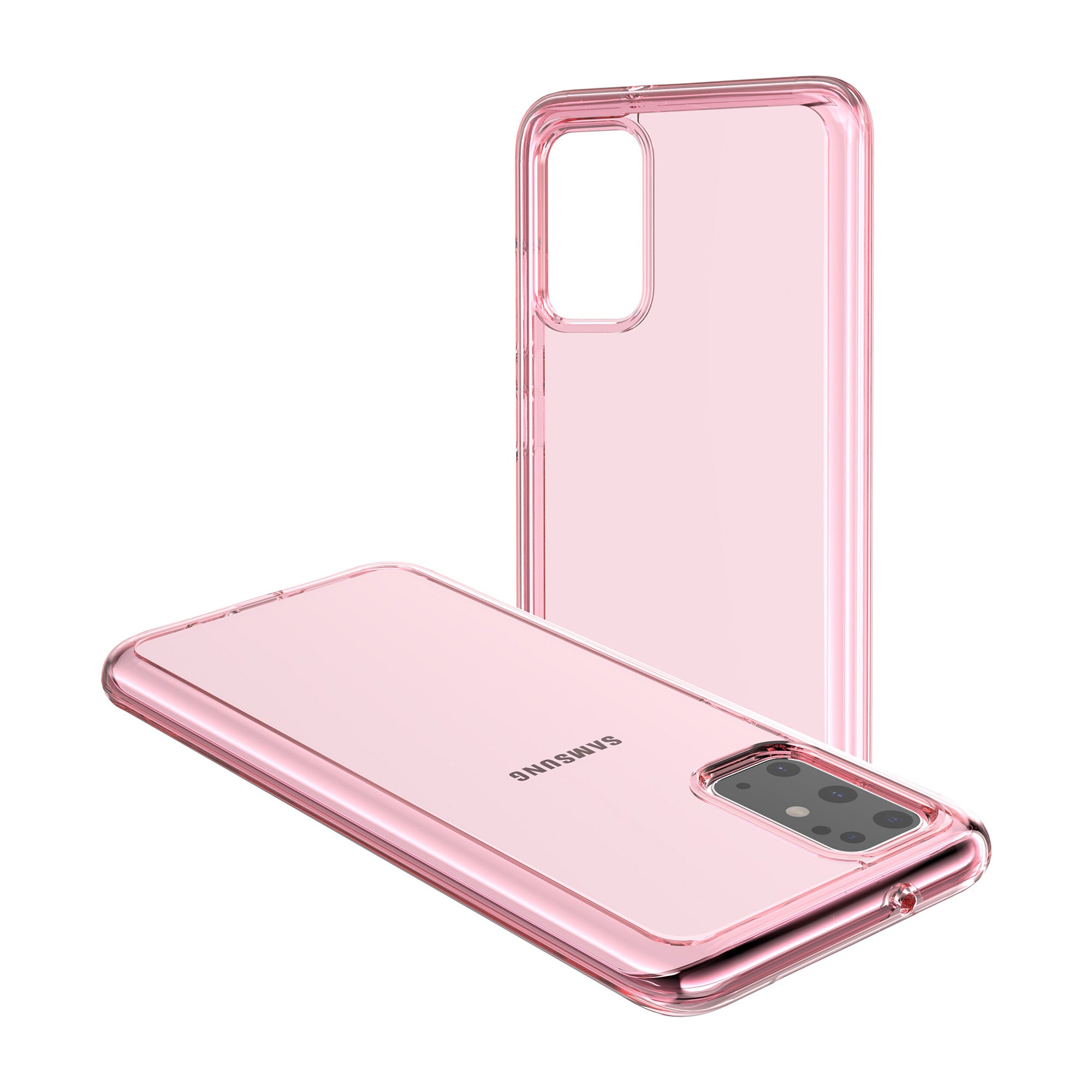 Transparent PC + TPU Phone Shell Case for Samsung Galaxy S20 Plus/S20 Plus 5G - Pink