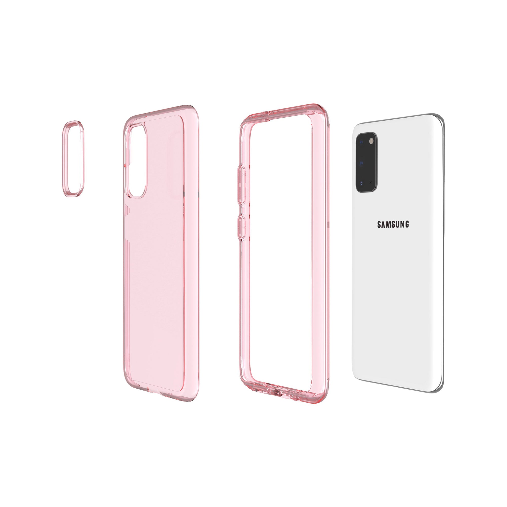 Transparent PC + TPU Case for Samsung Galaxy S20 4G/S20 5G - Pink