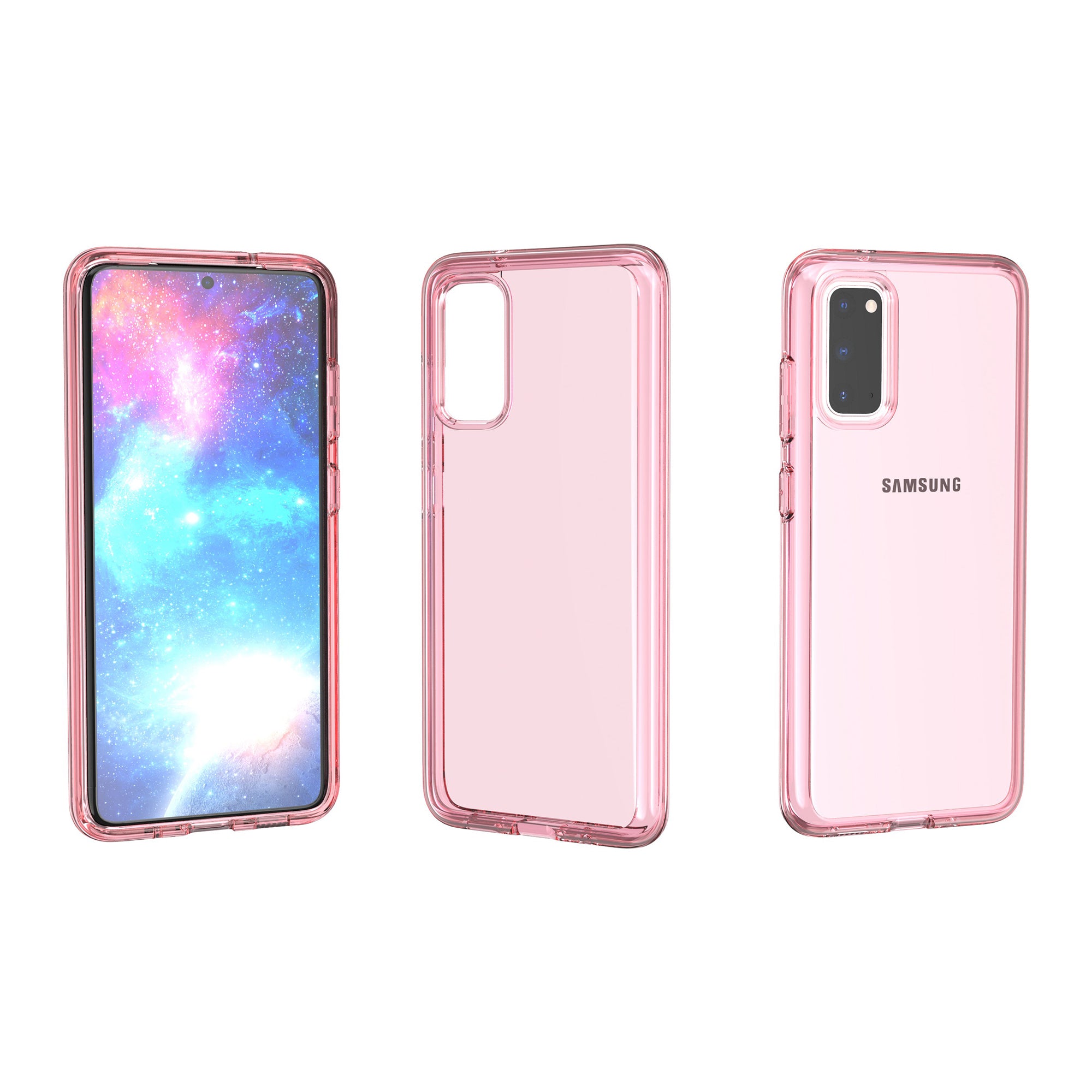 Transparent PC + TPU Case for Samsung Galaxy S20 4G/S20 5G - Pink