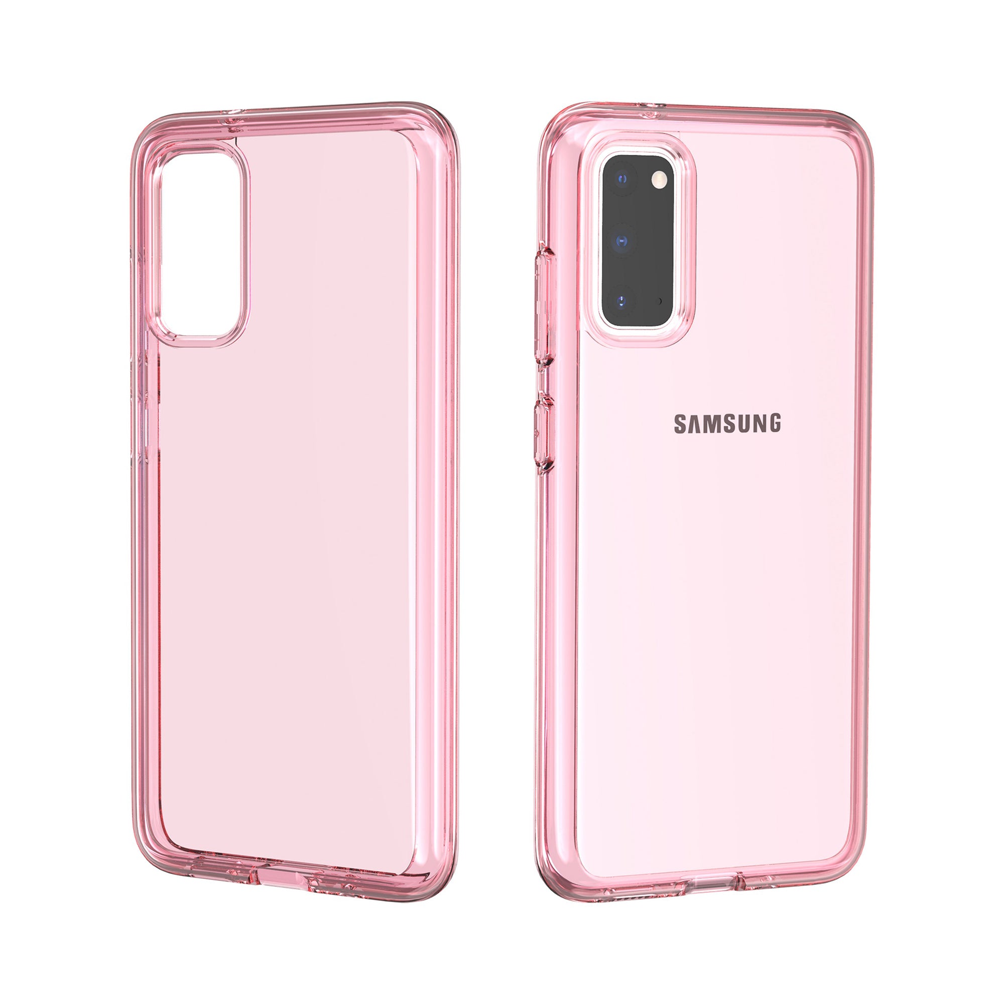 Transparent PC + TPU Case for Samsung Galaxy S20 4G/S20 5G - Pink