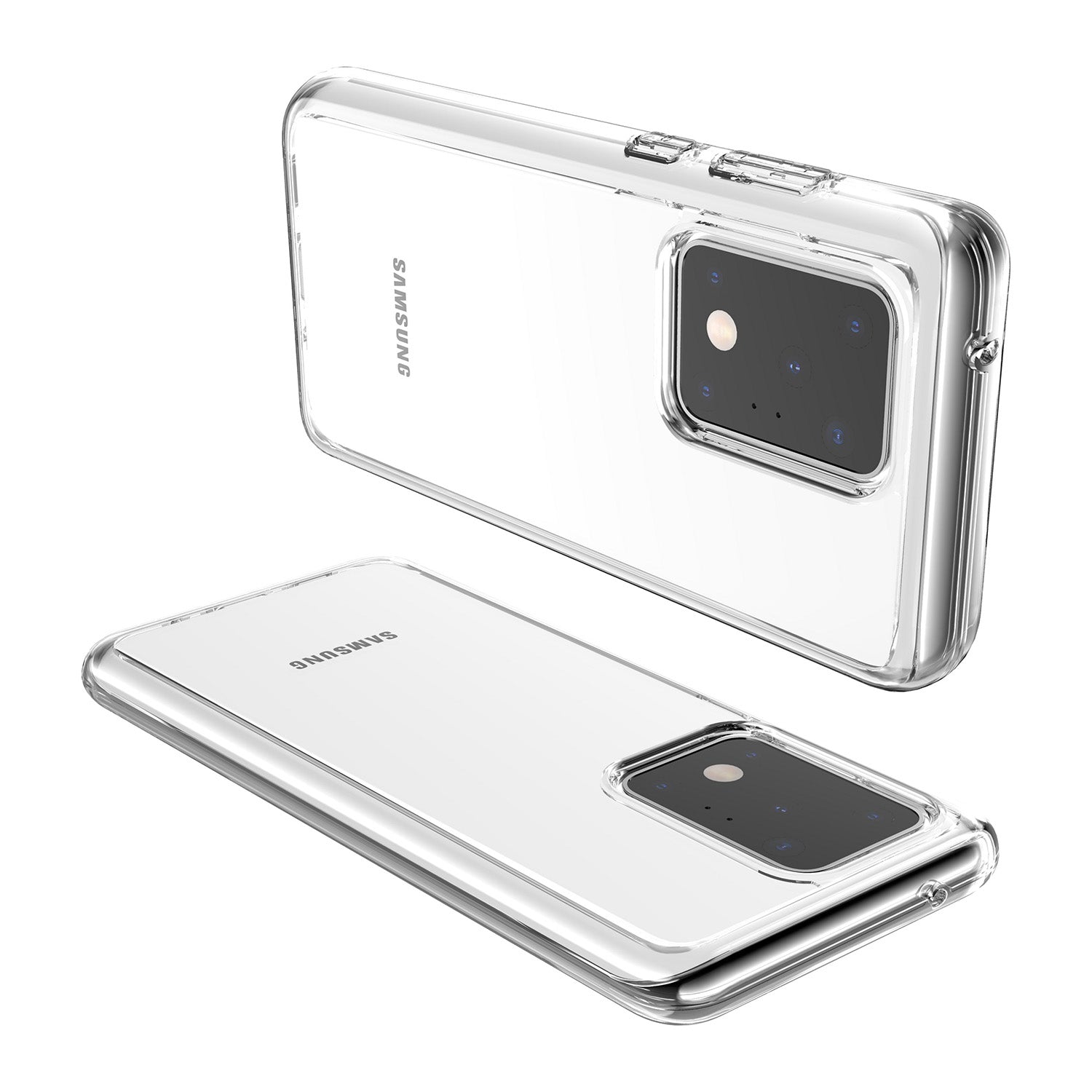 Transparent PC + TPU Phone Shell Protection Case for Samsung Galaxy S20 Ultra - Transparent