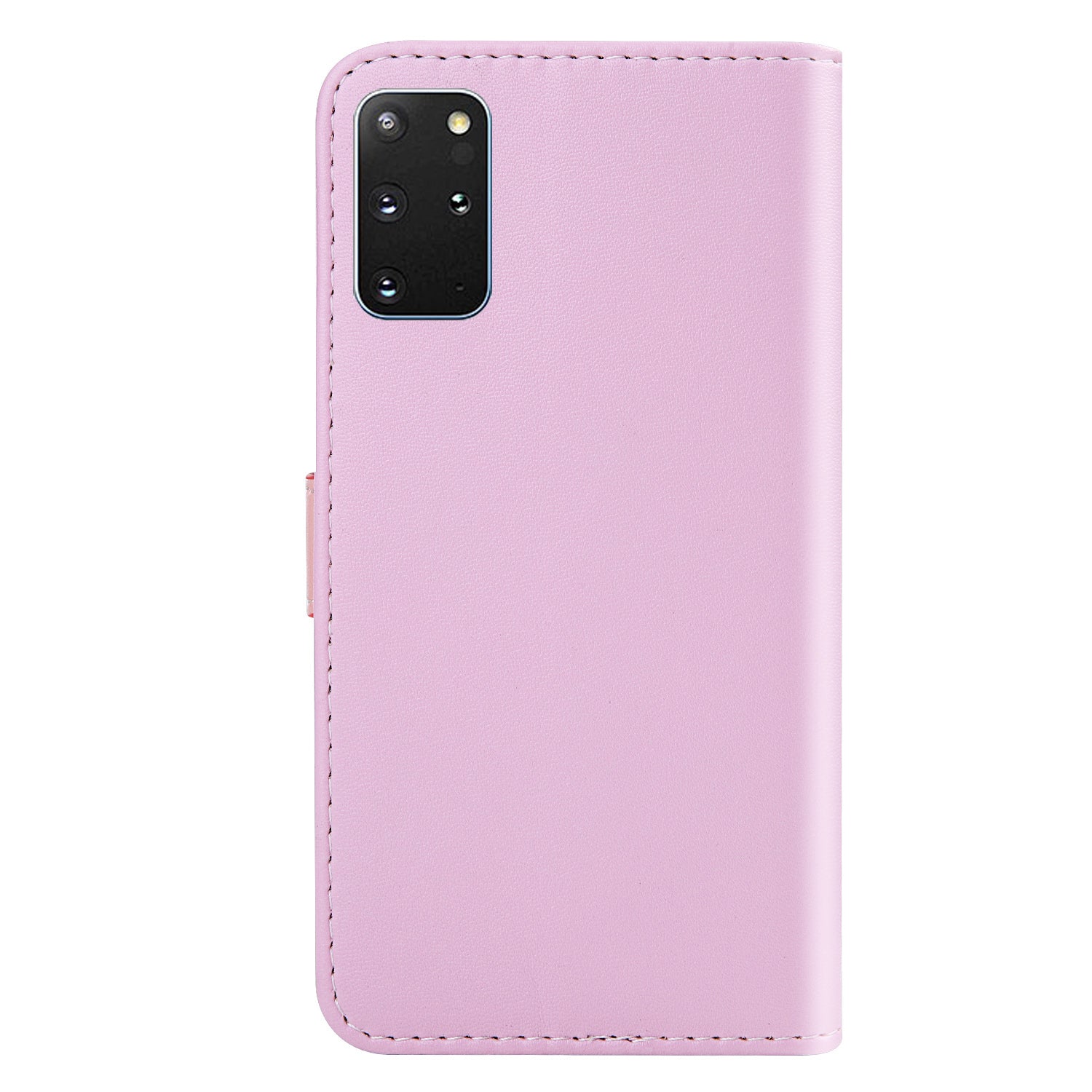 Tri-color PU Leather Wallet Phone Shell Stand Cover for Samsung Galaxy S20 Plus - Purple/Pink/White