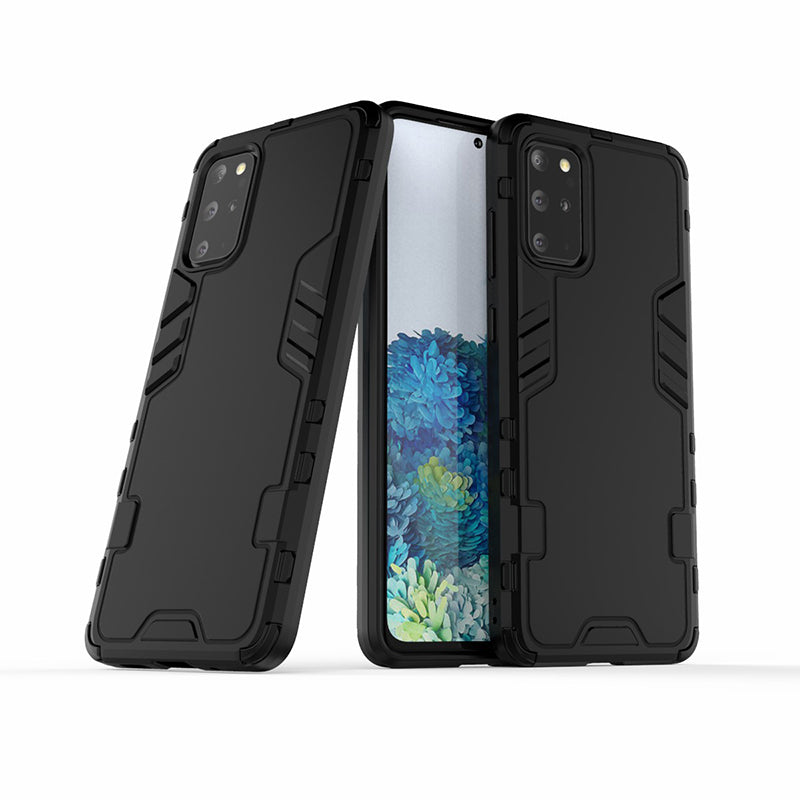 Armoured Style PC TPU Hybrid Protector Cover Casing for Samsung Galaxy S20 Plus/S20 Plus 5G - Black