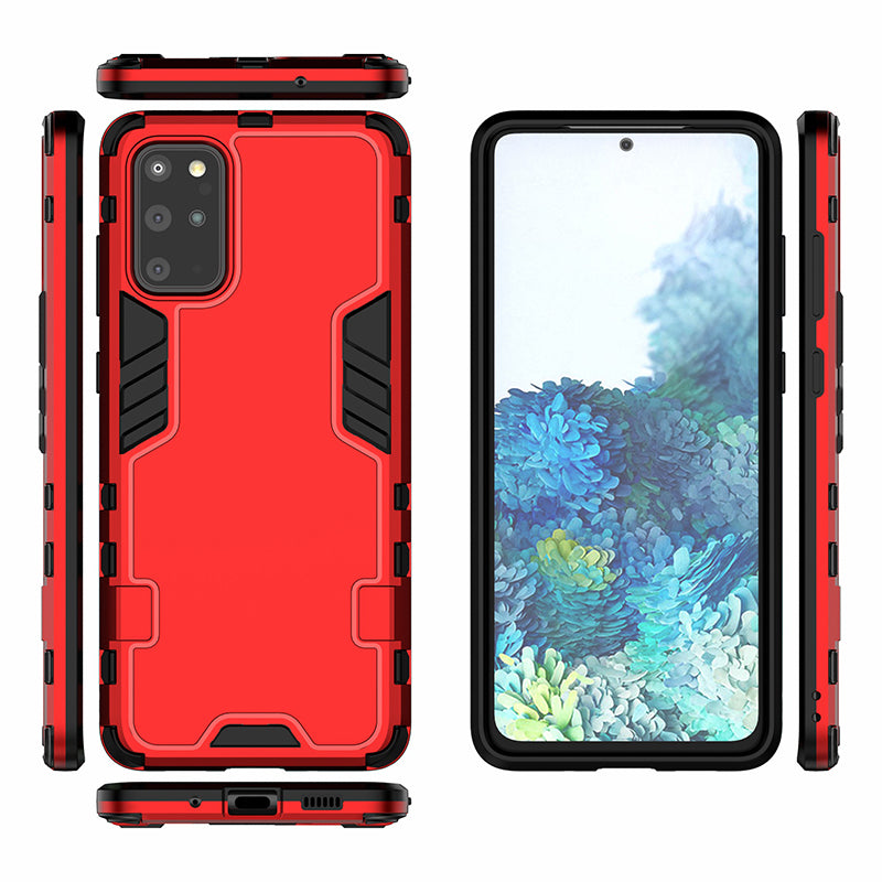 Armoured Style PC TPU Hybrid Protector Cover Casing for Samsung Galaxy S20 Plus/S20 Plus 5G - Red