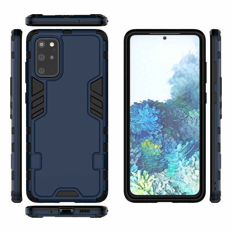 Armoured Style PC TPU Hybrid Protector Cover Casing for Samsung Galaxy S20 Plus/S20 Plus 5G - Blue