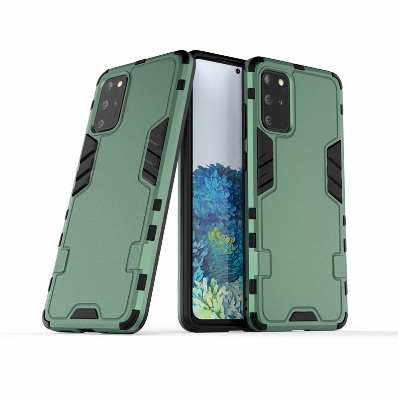 Armoured Style PC TPU Hybrid Protector Cover Casing for Samsung Galaxy S20 Plus/S20 Plus 5G - Green