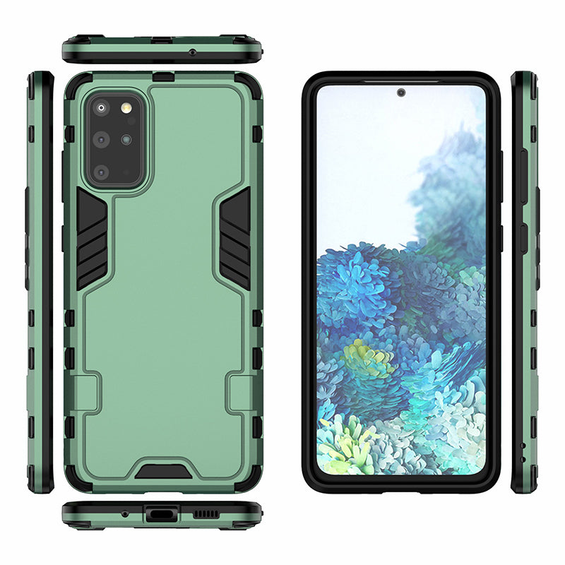 Armoured Style PC TPU Hybrid Protector Cover Casing for Samsung Galaxy S20 Plus/S20 Plus 5G - Green