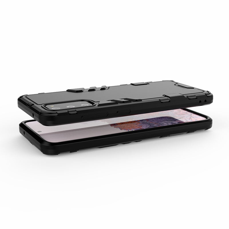 Armoured Style PC TPU Hybrid Protector Cover Phone Shell for Samsung Galaxy S20 4G/S20 5G - Black