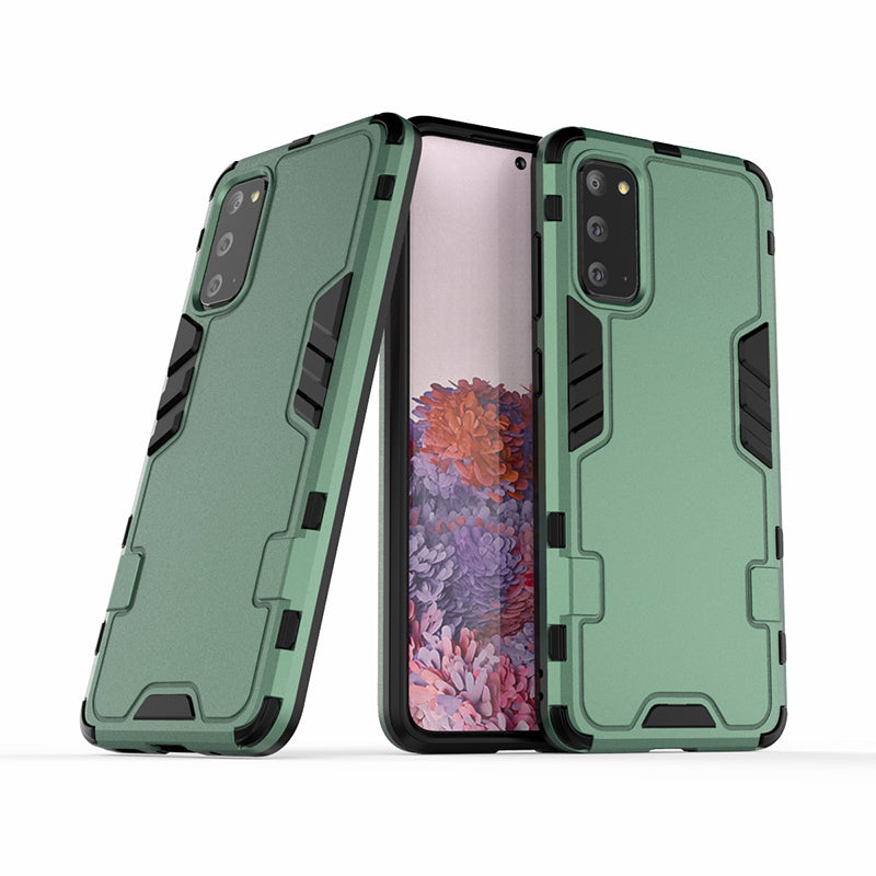 Armoured Style PC TPU Hybrid Protector Cover Phone Shell for Samsung Galaxy S20 4G/S20 5G - Green