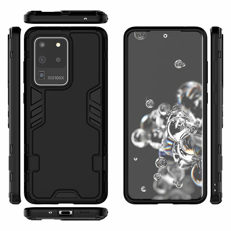 Armoured Style PC TPU Combo Protector Cover for Samsung Galaxy S20 Ultra - Black