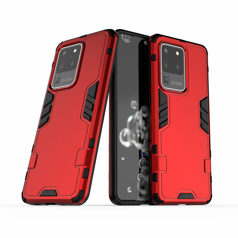 Armoured Style PC TPU Combo Protector Cover for Samsung Galaxy S20 Ultra - Red