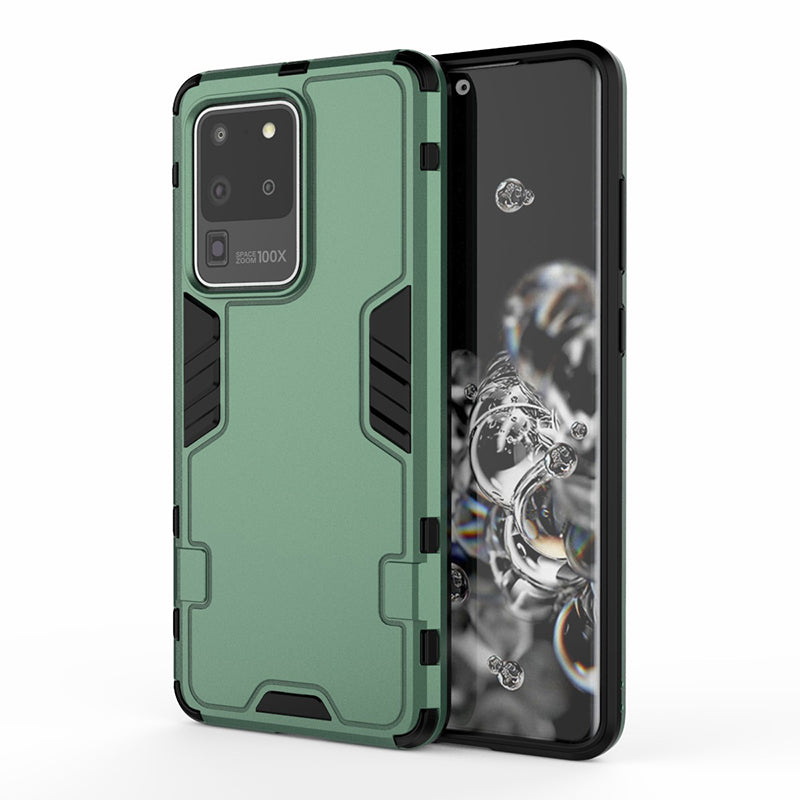 Armoured Style PC TPU Combo Protector Cover for Samsung Galaxy S20 Ultra - Green