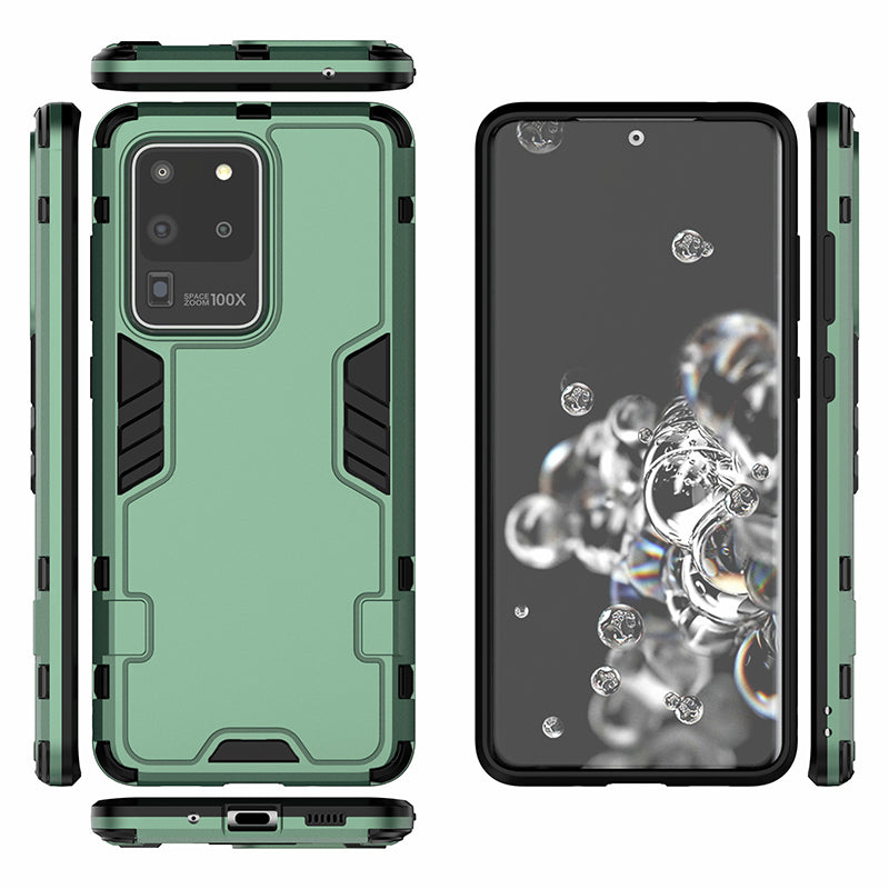 Armoured Style PC TPU Combo Protector Cover for Samsung Galaxy S20 Ultra - Green