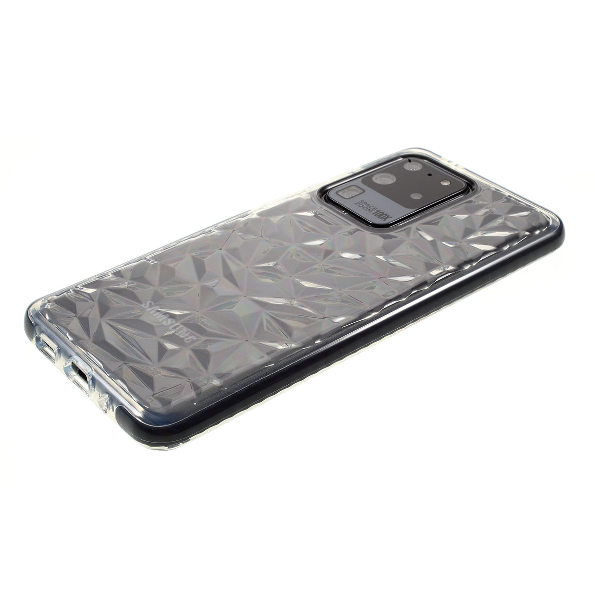 3D Diamond Surface TPU Cell Phone Case for Samsung Galaxy S20 Ultra - Black