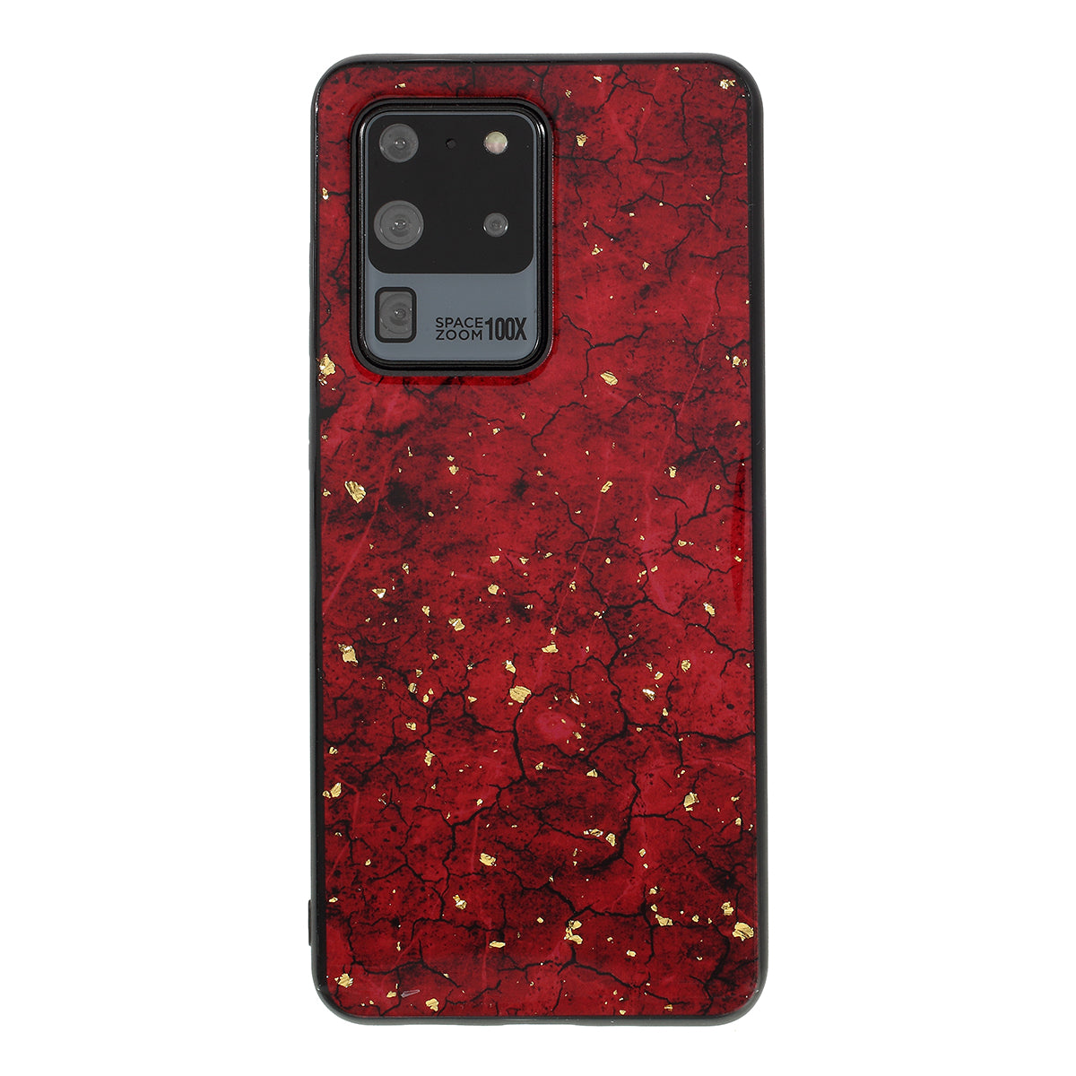 Epoxy Gold-stamping TPU Phone Case for Samsung Galaxy S20 Ultra - Red