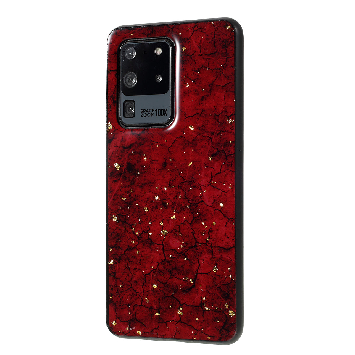 Epoxy Gold-stamping TPU Phone Case for Samsung Galaxy S20 Ultra - Red