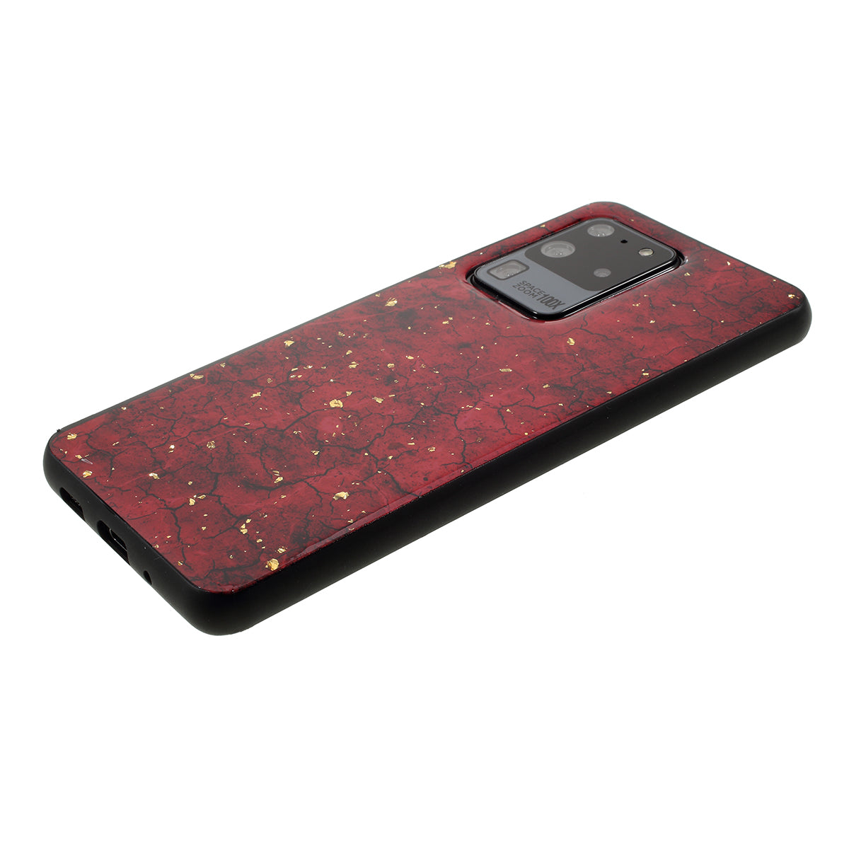 Epoxy Gold-stamping TPU Phone Case for Samsung Galaxy S20 Ultra - Red