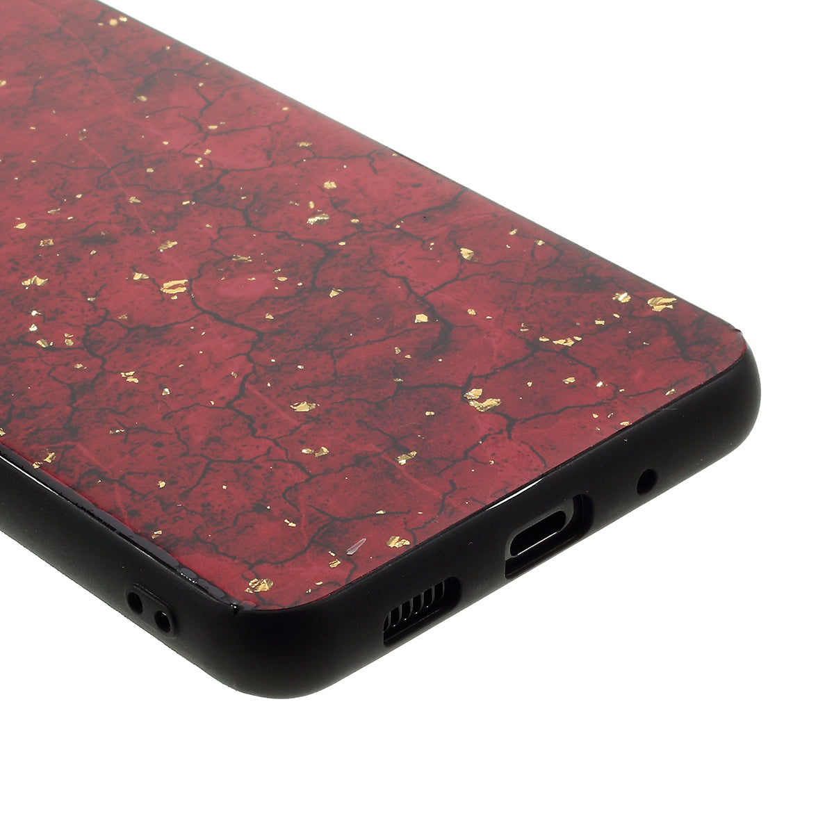 Epoxy Gold-stamping TPU Phone Case for Samsung Galaxy S20 Ultra - Red