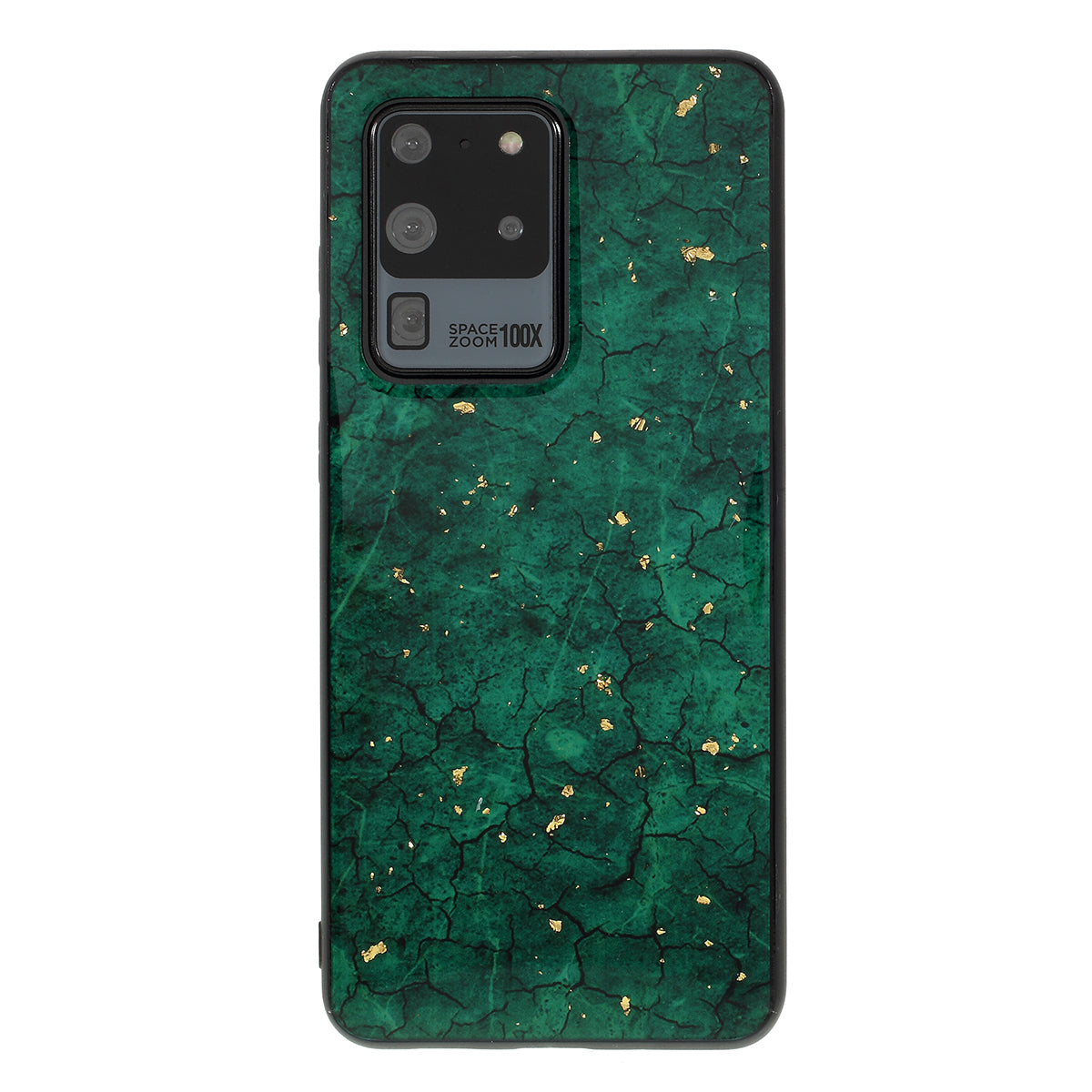 Epoxy Gold-stamping TPU Phone Case for Samsung Galaxy S20 Ultra - Green