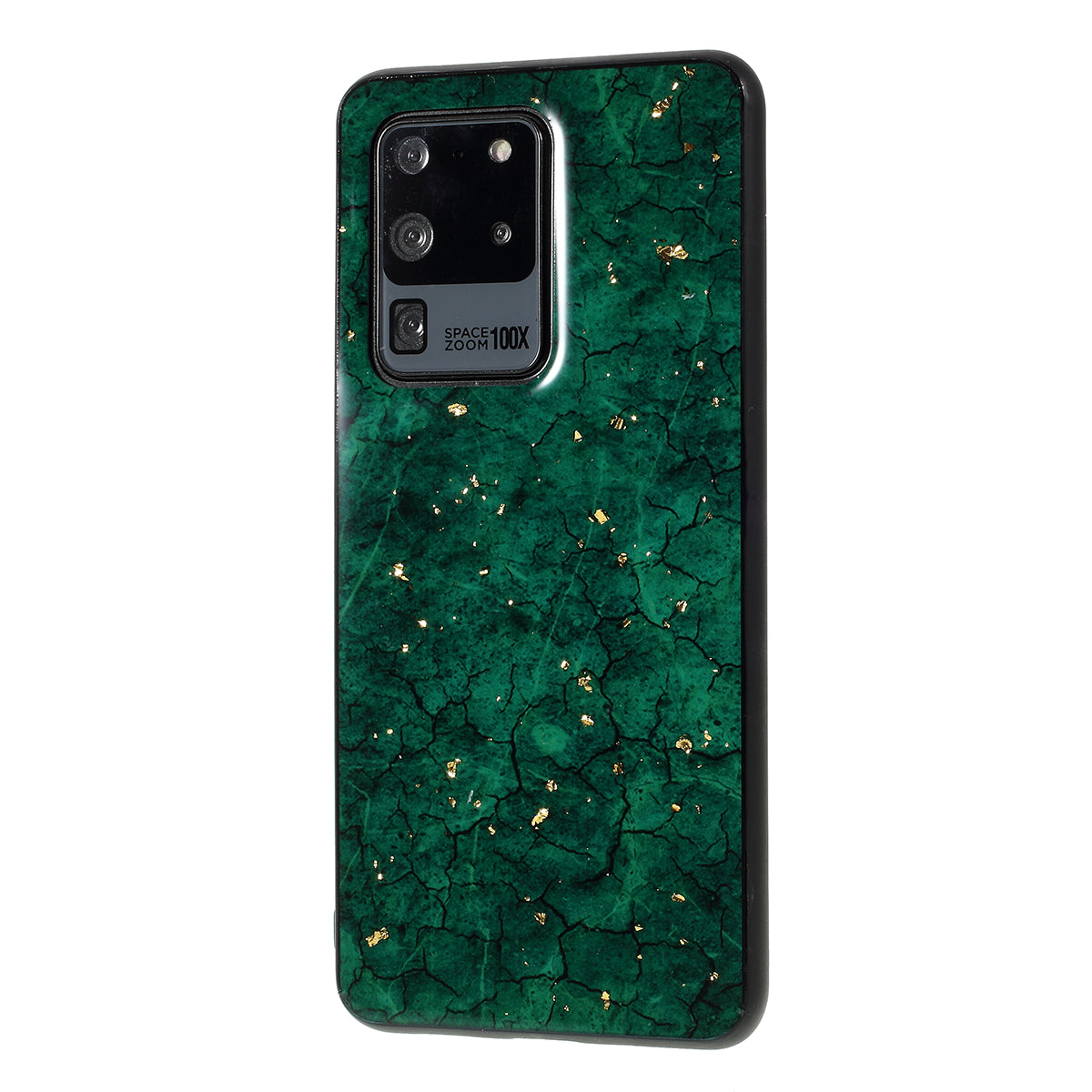 Epoxy Gold-stamping TPU Phone Case for Samsung Galaxy S20 Ultra - Green