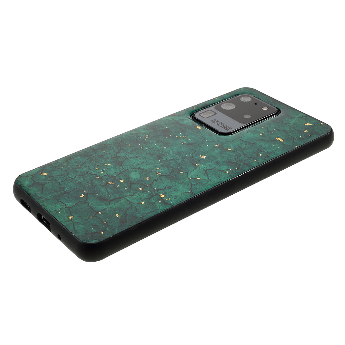 Epoxy Gold-stamping TPU Phone Case for Samsung Galaxy S20 Ultra - Green