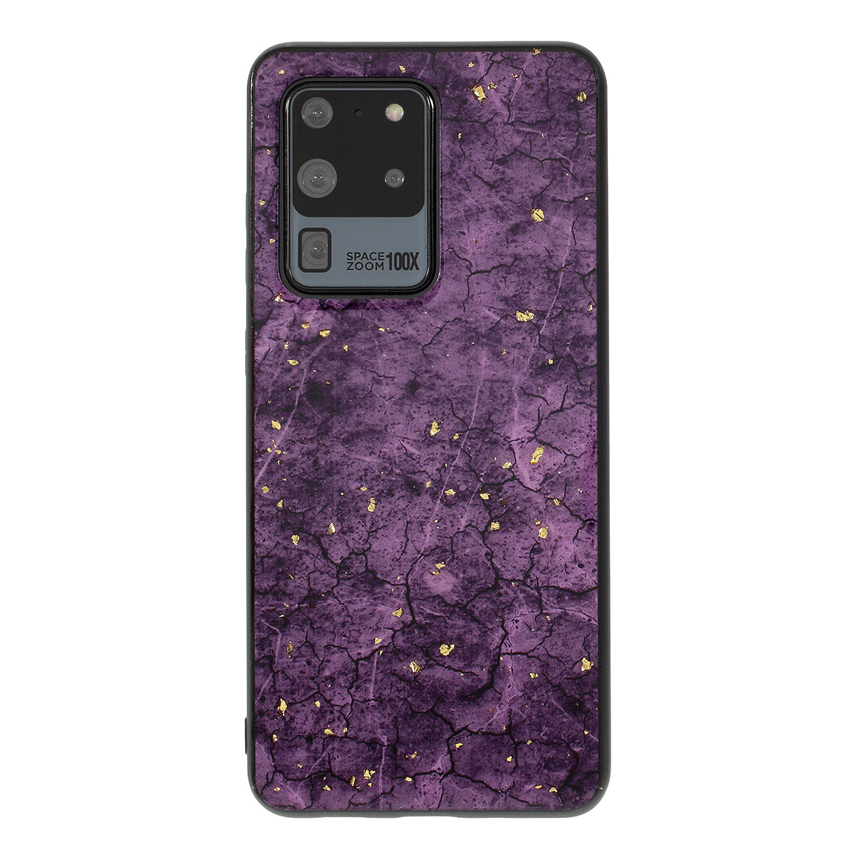 Epoxy Gold-stamping TPU Phone Case for Samsung Galaxy S20 Ultra - Purple