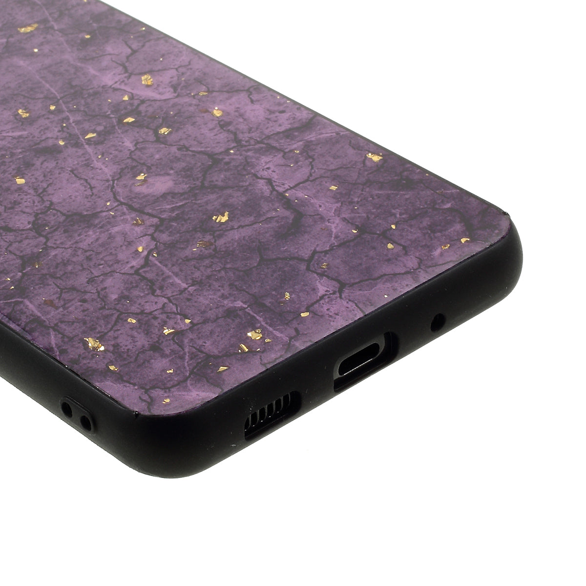 Epoxy Gold-stamping TPU Phone Case for Samsung Galaxy S20 Ultra - Purple