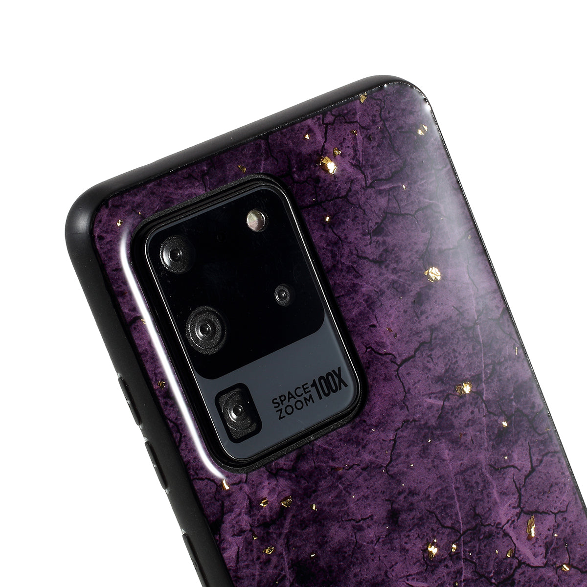 Epoxy Gold-stamping TPU Phone Case for Samsung Galaxy S20 Ultra - Purple