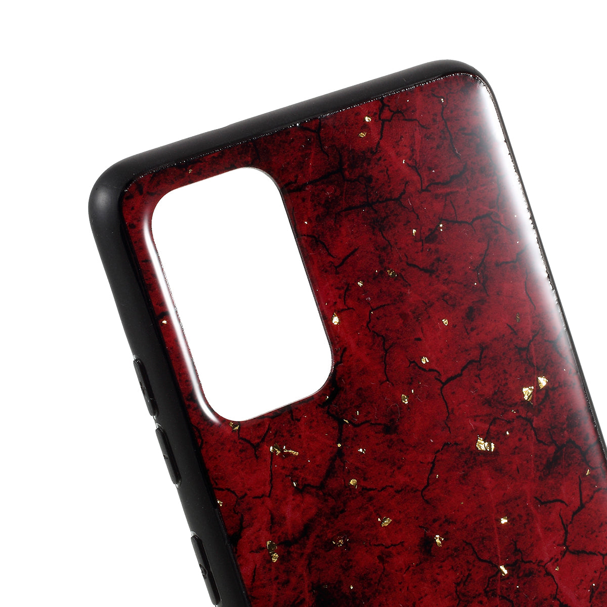 Epoxy Gold-stamping TPU Phone Cover for Samsung Galaxy S20 Plus / S20 Plus 5G - Red