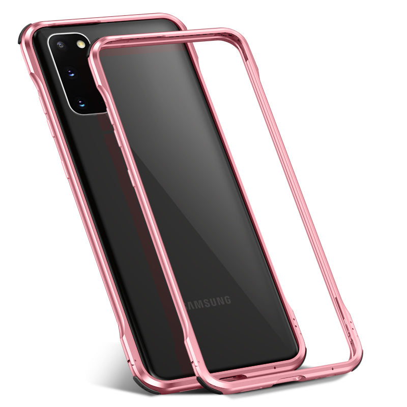 Le-Lock Series Shockproof Buckle Metal Frame Cover for Samsung Galaxy S20 4G/S20 5G - Rose Gold