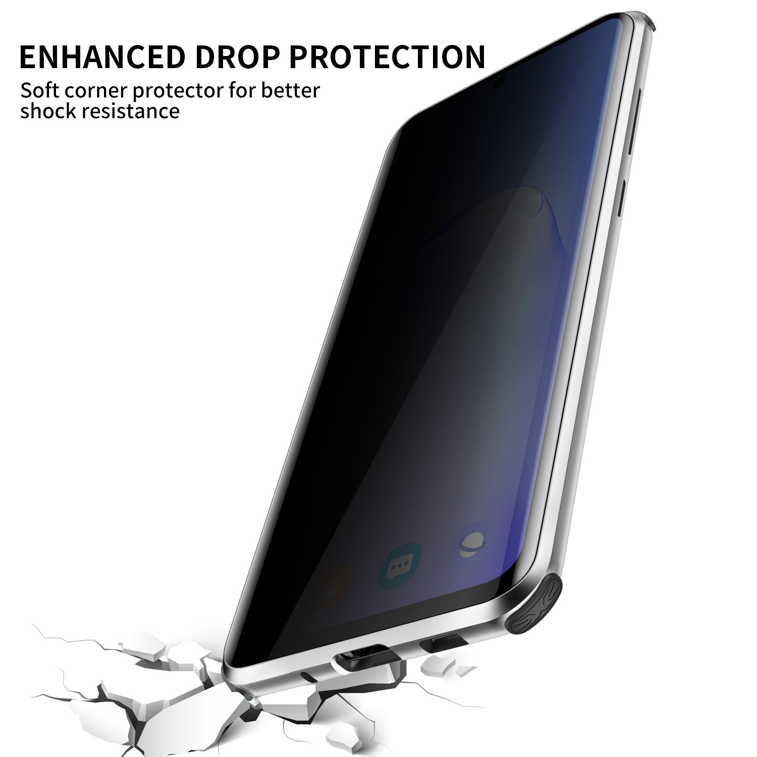 Shockproof Anti-peep Magnetic Metal Frame + Tempered Glass Combo Shell [Not Support Fingerprint Unlock] for Samsung Galaxy S20 4G/S20 5G - Silver