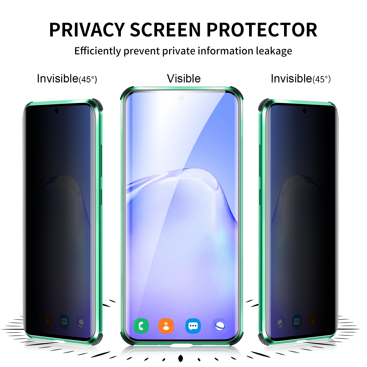 Shockproof Anti-peep Magnetic Metal Frame + Tempered Glass Combo Shell [Not Support Fingerprint Unlock] for Samsung Galaxy S20 4G/S20 5G - Green