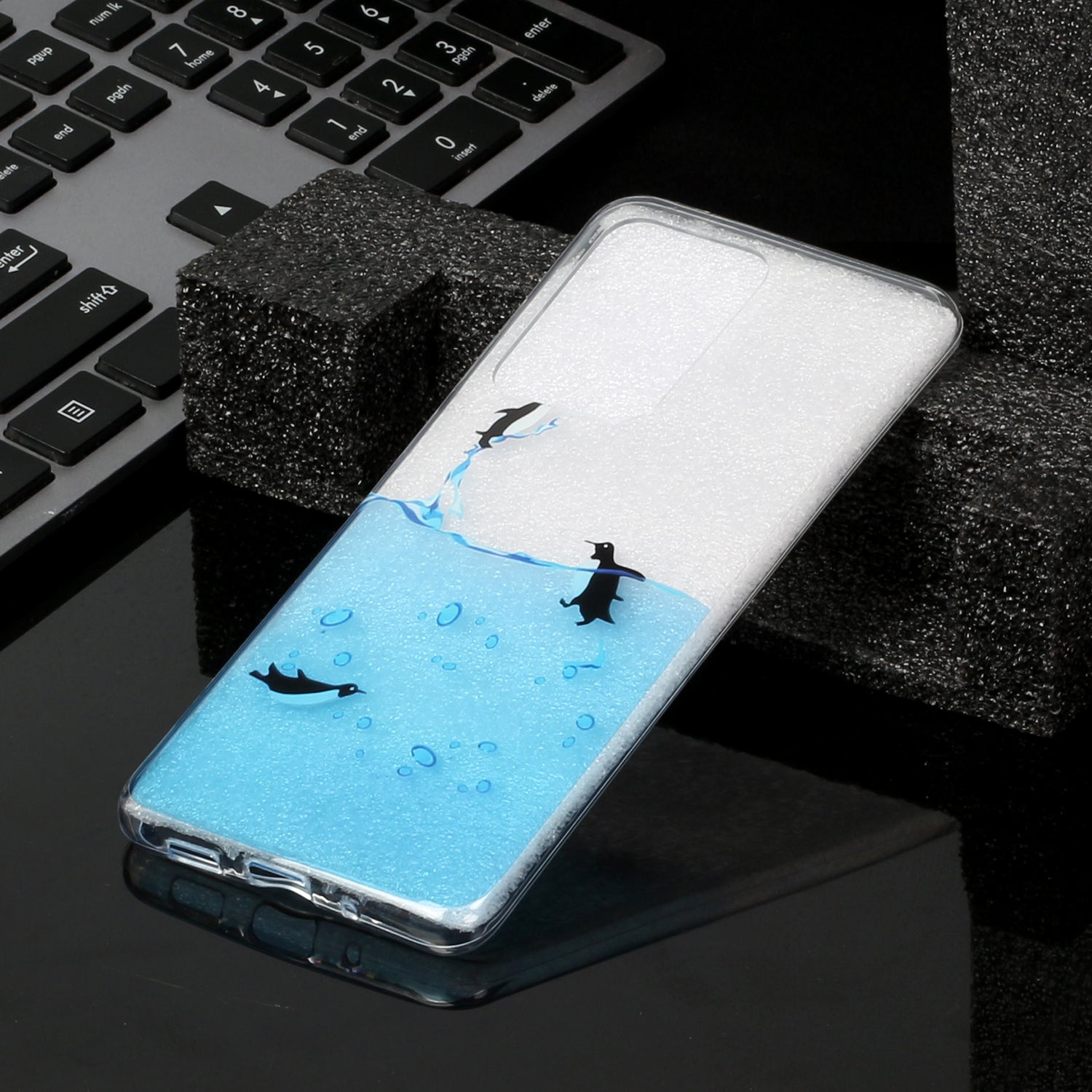 Pattern Printing IMD Design TPU Phone Protection Shell for Samsung Galaxy S20 Ultra - Penguin