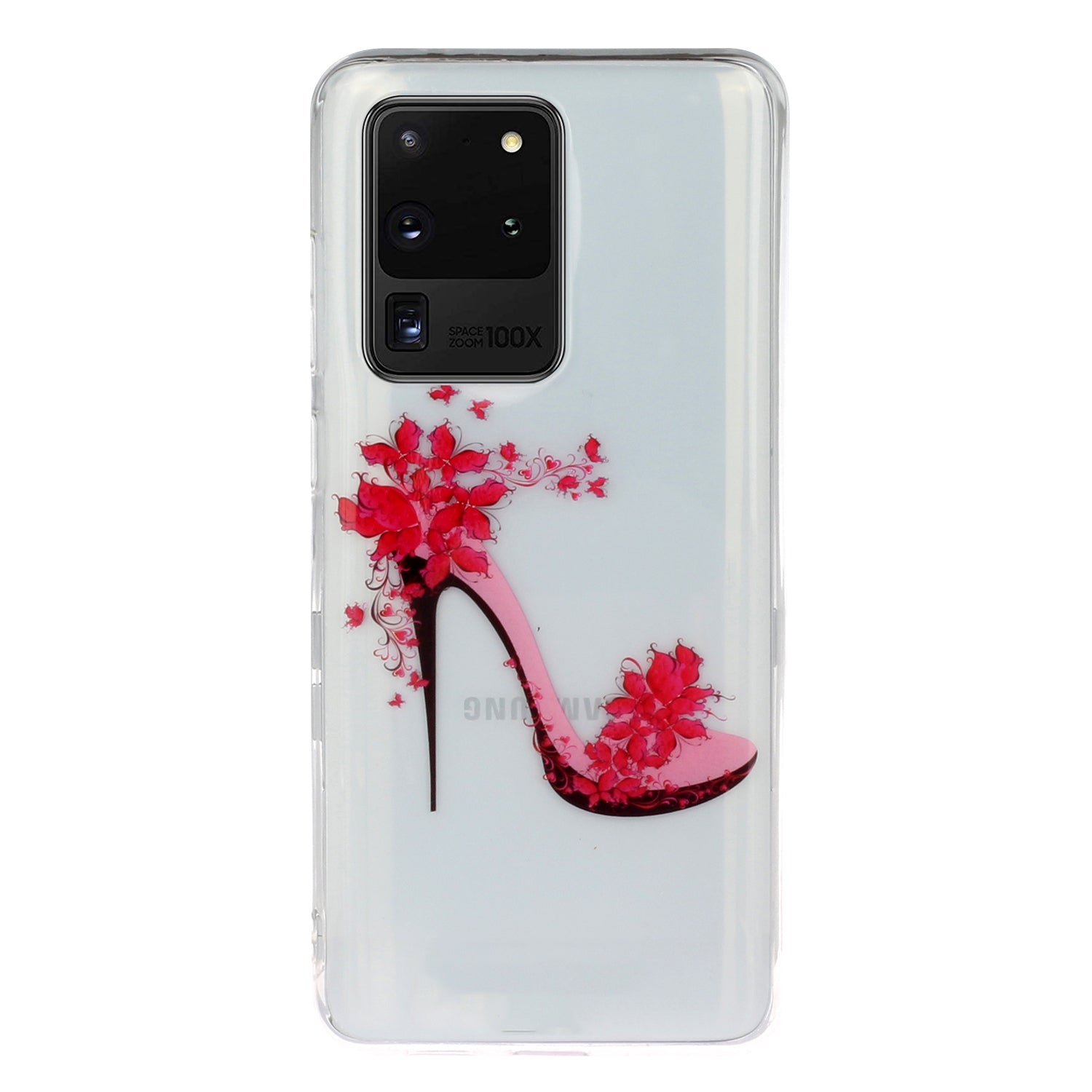 Pattern Printing IMD Design TPU Phone Protection Shell for Samsung Galaxy S20 Ultra - High-heeled Shoe