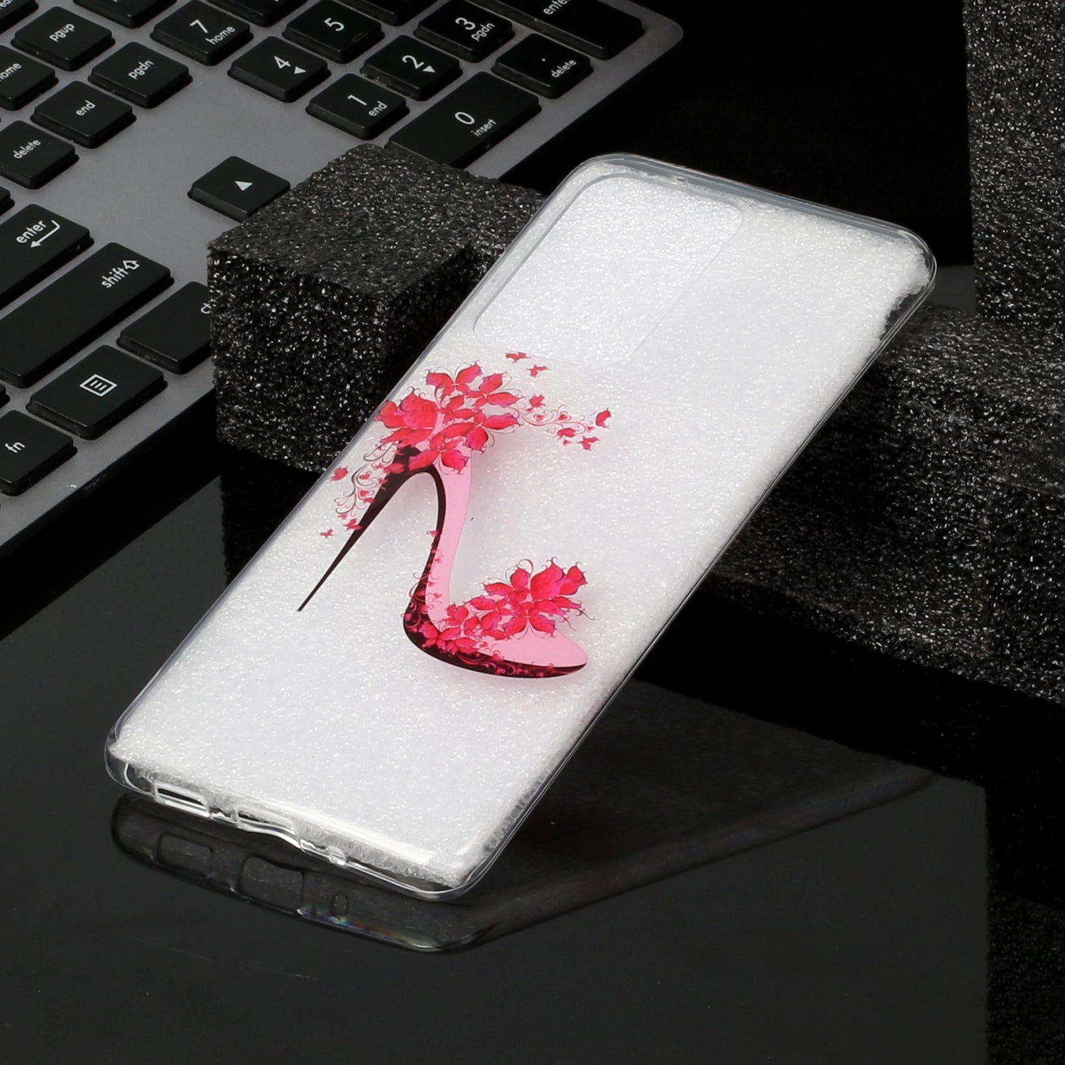 Pattern Printing IMD Design TPU Phone Protection Shell for Samsung Galaxy S20 Ultra - High-heeled Shoe