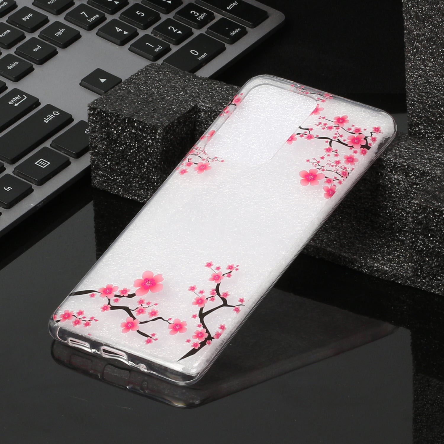 Pattern Printing IMD Design TPU Phone Protection Shell for Samsung Galaxy S20 Ultra - Red FLower