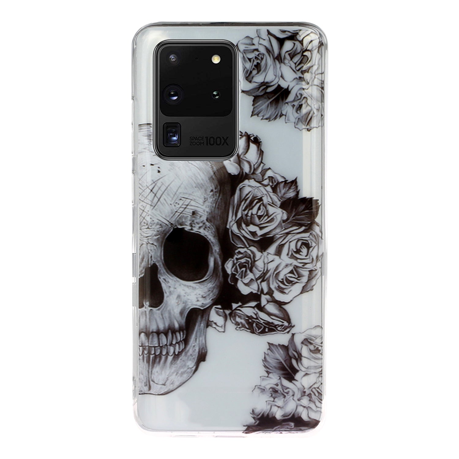 Pattern Printing IMD Design TPU Phone Protection Shell for Samsung Galaxy S20 Ultra - Skull