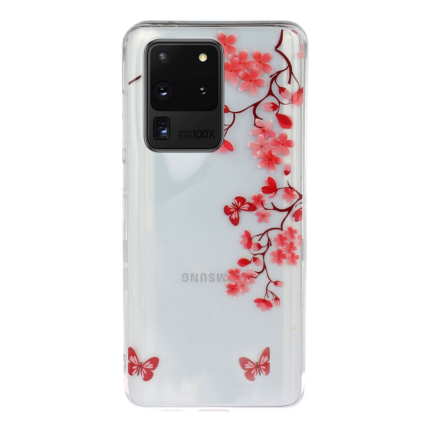 Pattern Printing IMD Design TPU Phone Protection Shell for Samsung Galaxy S20 Ultra - Butterfly and Flower